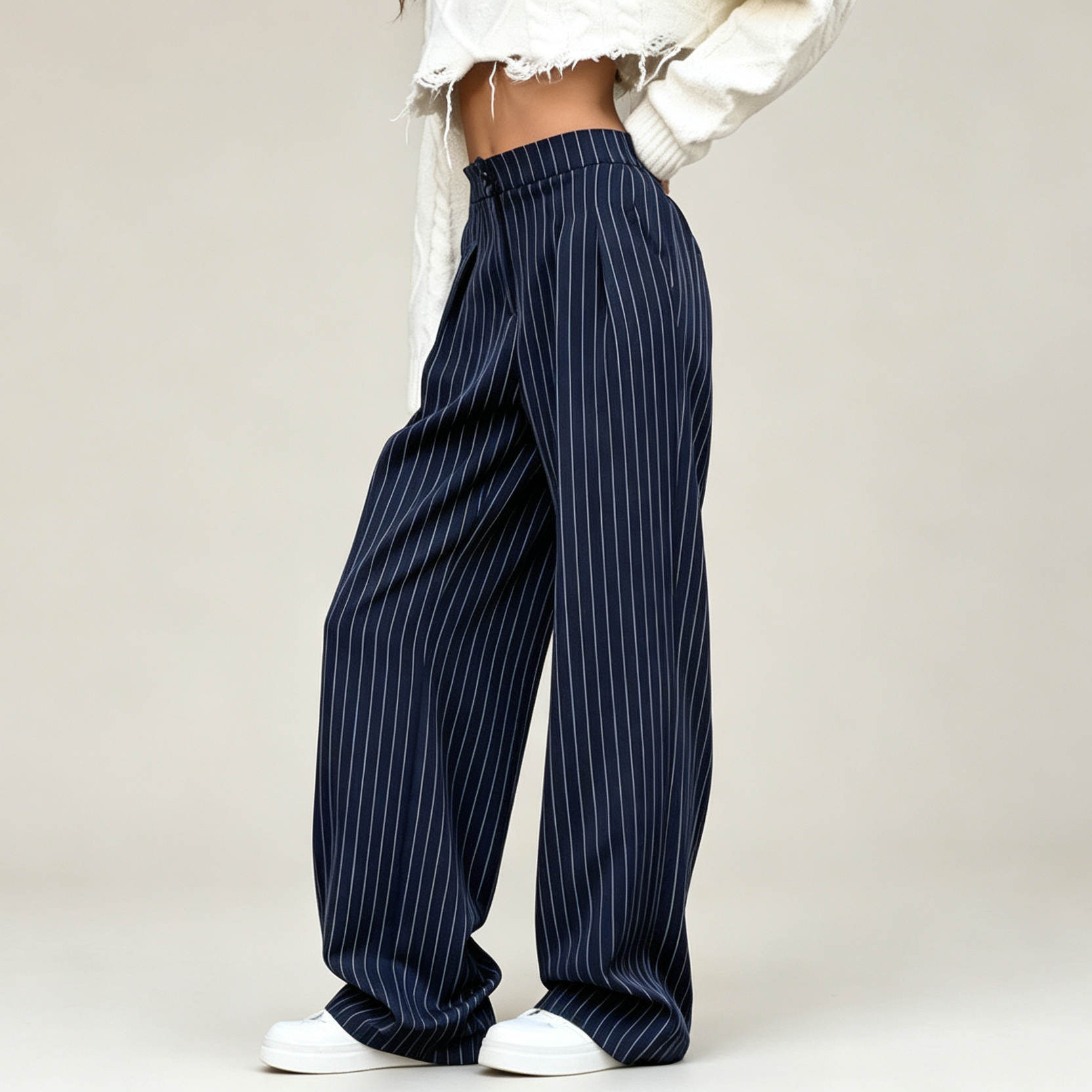 Pantalón palazzo raya diplomática - lateral